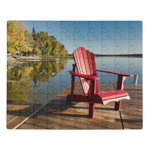 Water  Adirondack Chair at the Lake Jigsaw Puzzle