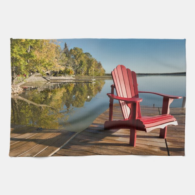 Water | Adirondack Chair at the Lake Kitchen Towel (Horizontal)