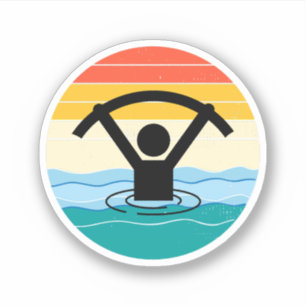 Water Aerobics Aquatic Exercise Fitness Retro Sticker