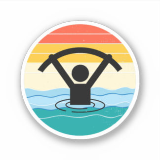Water Aerobics Aquatic Exercise Fitness Retro Sticker