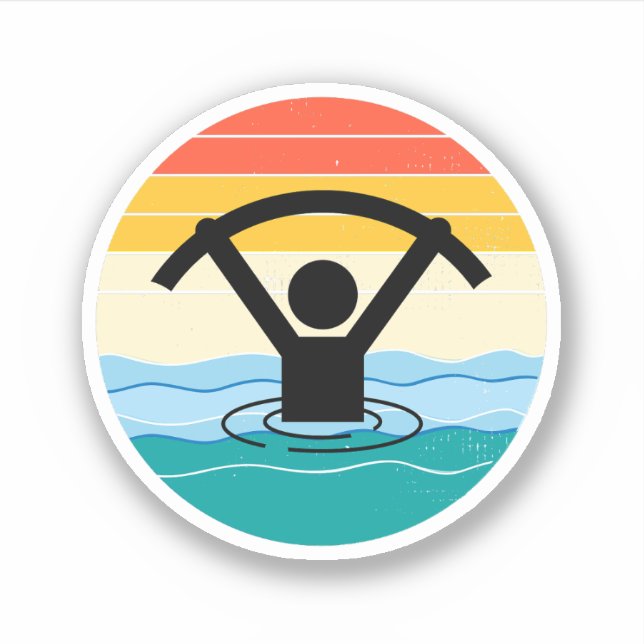 Water Aerobics Aquatic Exercise Fitness Retro Sticker (Front)