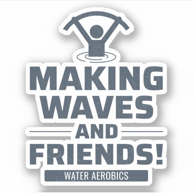 Water Aerobics Aquatic Exercise Fitness Sticker (Front)