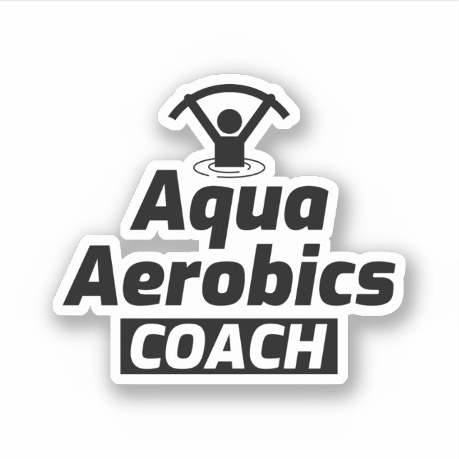 Water Aerobics Coach Aquatic Exercise Fitness Sticker (Front)