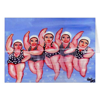 Water Aerobics Divas Fun Whimsical Chubby Cards