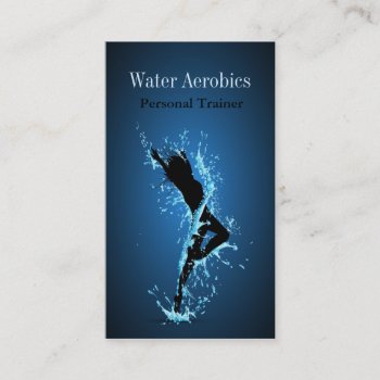 Water Aerobics Professional Personal Business Card by paplavskyte at Zazzle