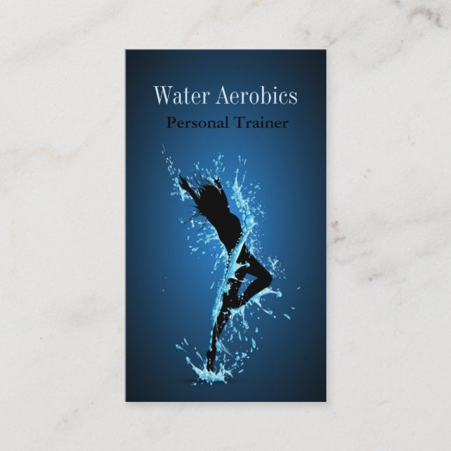 Water Aerobics Professional Personal Business Card (Front)
