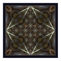 Water agate gemstone fractal art poster