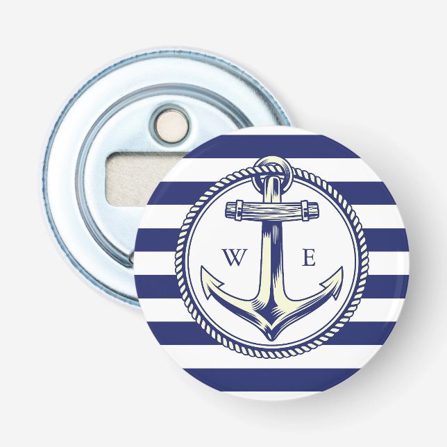 Water anchor Marine Blue Radius Bottle Opener (Front)