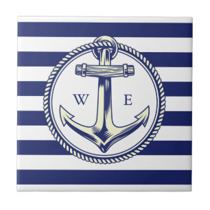Water anchor Marine Blue Radius Ceramic Tile