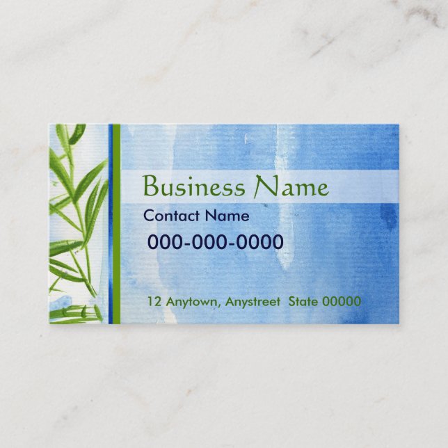Water and Bamboo Business Card (Front)