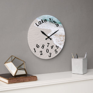 Water and Beach Sand Time Large Clock