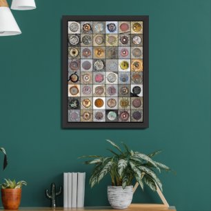 Water and Gas, 48 Photographs of Utility Covers Framed Art