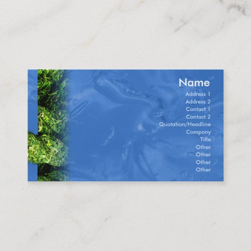 Customizable Water and Grass - Business Business Card Template