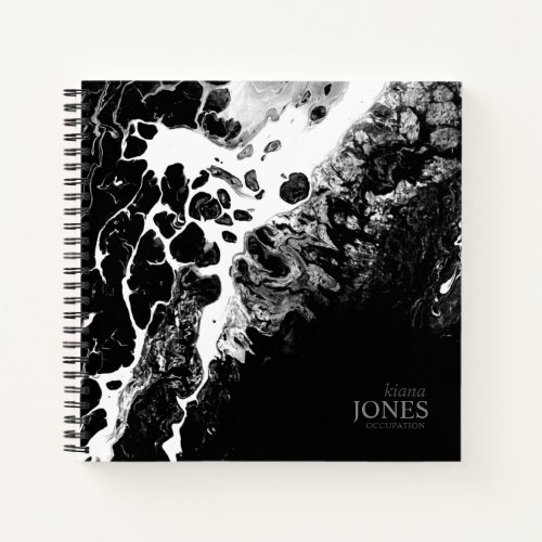 Water and Stone Abstract Black and White ID793 Notebook