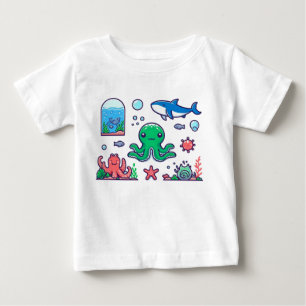 Water Animals Baby Bodysuit   Ocean Fun for Babies