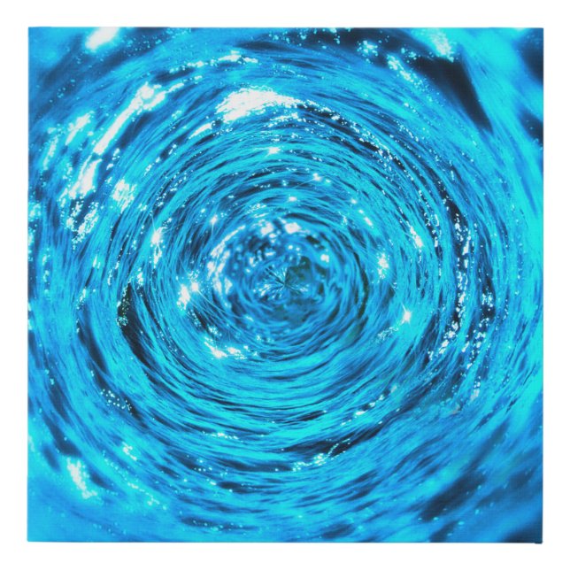 Water aqua tunnel liquid faux canvas print (Front)