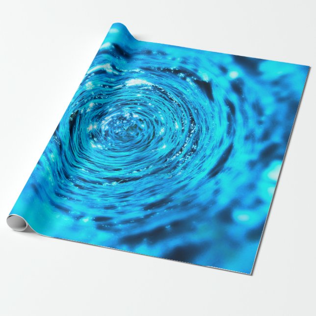 Water aqua tunnel liquid wrapping paper (Unrolled)