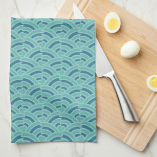 Teal Arches Kitchen Towel