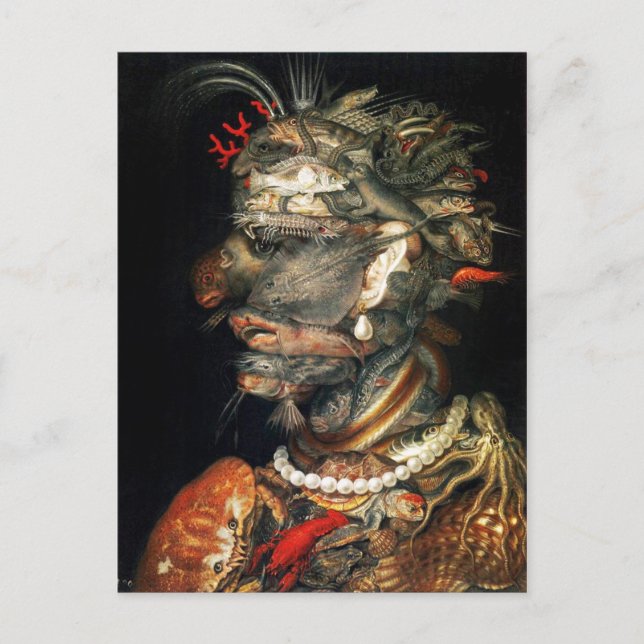 Water - Arcimboldo's bizarre head profile Postcard (Front)