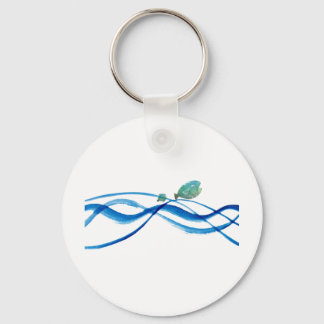 water art: father fish, kid fish keychain