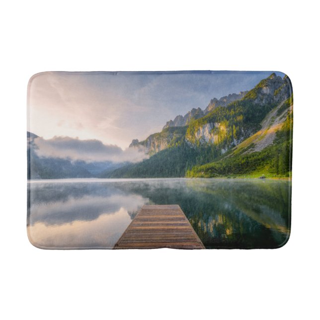 Water | Azure Alpine Lake, Austria Bath Mat (Front)