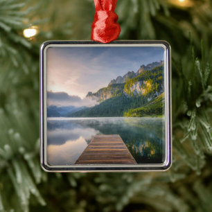 Water Azure Alpine Lake, Austria Metal Ornament