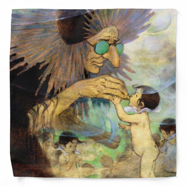 Water Baby and Fairy, Jessie Willcox Smith Bandana (Front)