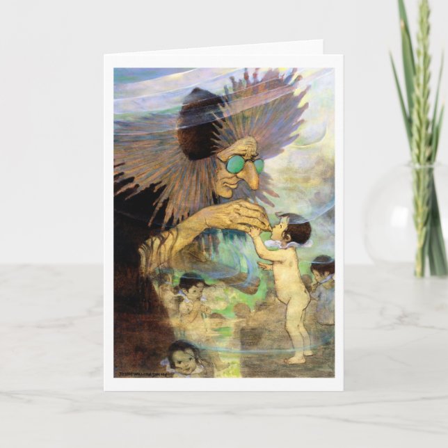 Water Baby and Fairy, Jessie Willcox Smith Card (Front)