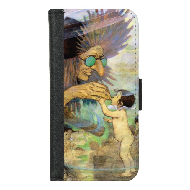 Water Baby and Fairy, Jessie Willcox Smith iPhone Wallet Case (Front)