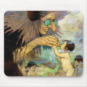 Water Baby and Fairy, Jessie Willcox Smith Mouse Pad