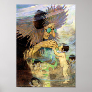 Water Baby and Fairy, Jessie Willcox Smith Poster