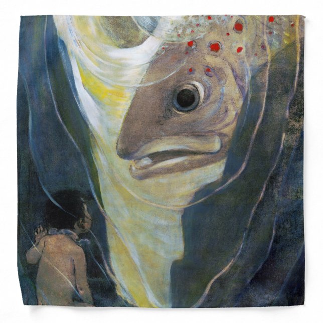 Water Baby and Fish, Jessie Willcox Smith Bandana (Front)