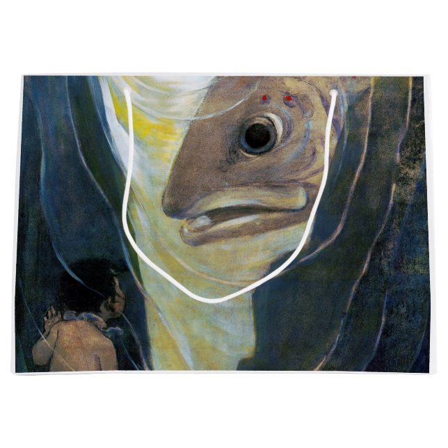 Water Baby and Fish, Jessie Willcox Smith Large Gift Bag (Front)