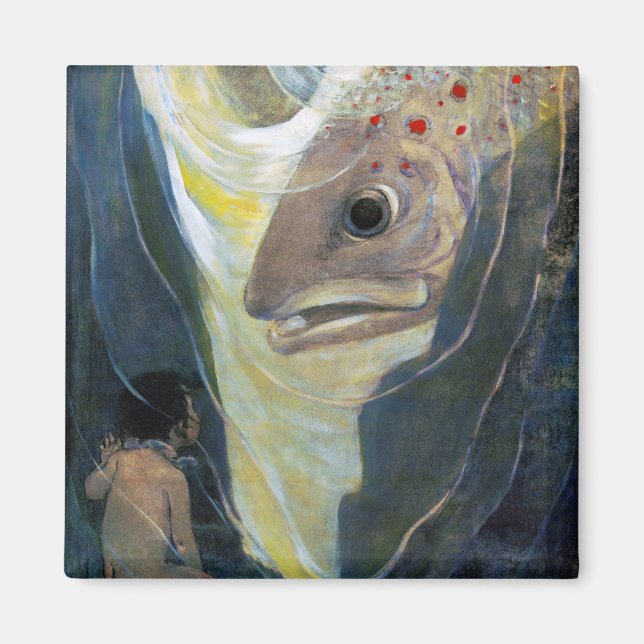 Water Baby and Fish, Jessie Willcox Smith Magnet (Front)