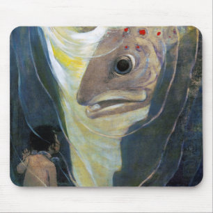 Water Baby and Fish, Jessie Willcox Smith Mouse Pad
