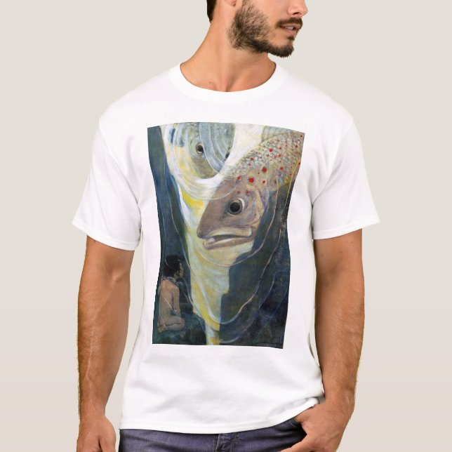 Water Baby and Fish, Jessie Willcox Smith T-Shirt (Front)