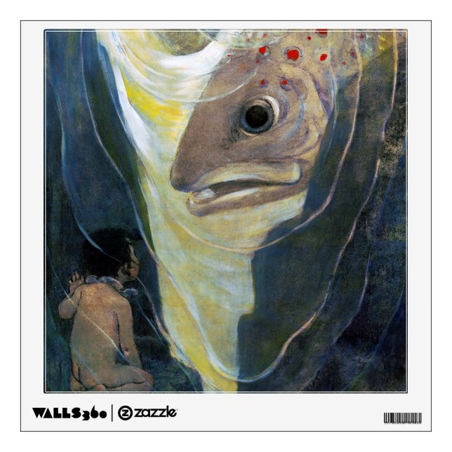 Water Baby and Fish, Jessie Willcox Smith Wall Decal (Front)
