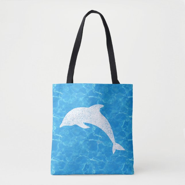 Water Baby Dolphin Tote Bag (Front)