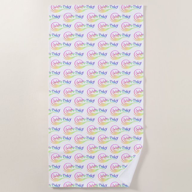 Water Baby logo beach towel (Front)