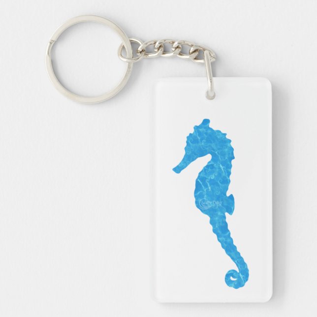 Water Baby Seahorse Wave Keychain (Front)