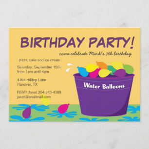 Water Balloon Party Invitation