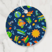 Water Balloon Pool Party Kids Summer Birthday Favor Tags (Back)