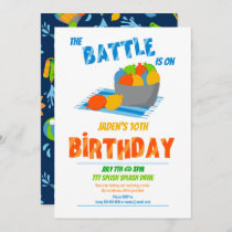 Water Balloon Pool Party Kids Summer Birthday Invitation