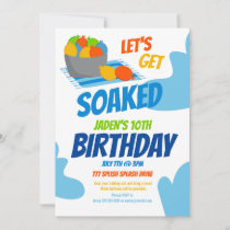 Water Balloon Pool Party Kids Summer Birthday Invitation