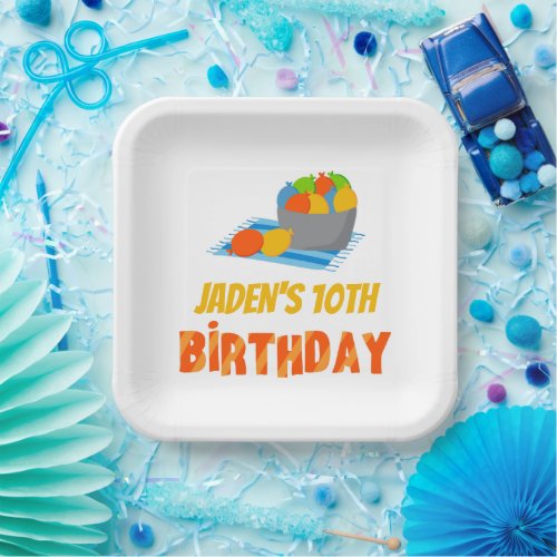 Water Balloon Pool Party Kids Summer Birthday Paper Plates