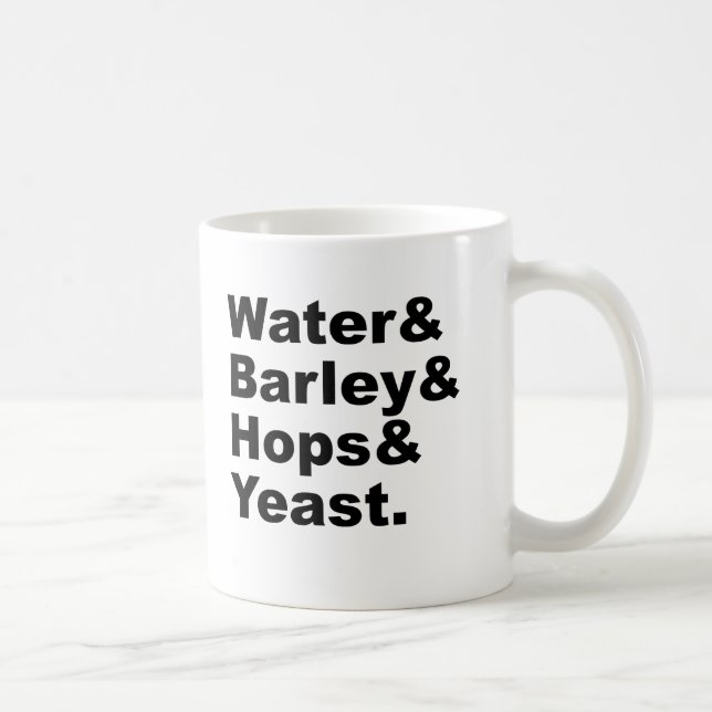 Water & Barley & Hops & Yeast | Beer Ingredients Coffee Mug (Right)