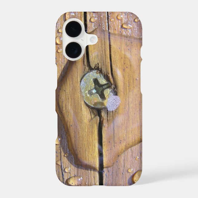 Water Beads On Wood Close Up Photograph Case-Mate iPhone Case (Back)