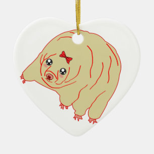 Water Bear Cute Anime Tardigrade Ceramic Ornament