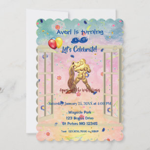 Water Bearer (Jan 20 – Feb 18) Trendy Birthday Invitation