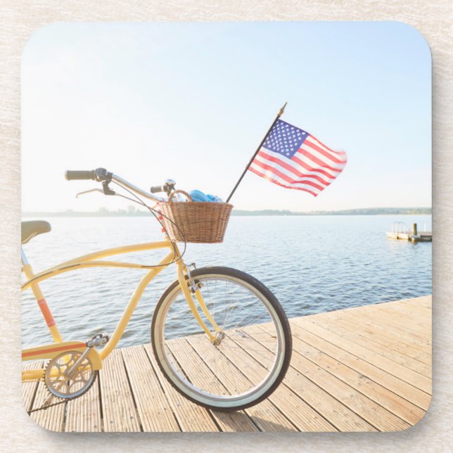 Water | Bicycle By the Lake Beverage Coaster (Front)